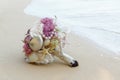 Wedding bridal bouquet made Ã¢â¬â¹Ã¢â¬â¹of shells and pearls and other Royalty Free Stock Photo